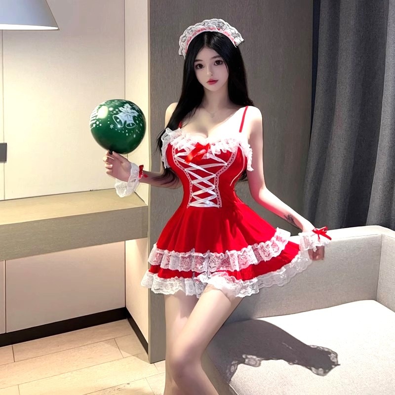 (現貨)性感女傭誘惑聖誕女僕裝cosplay角色扮演(不含絲襪)-細節圖3