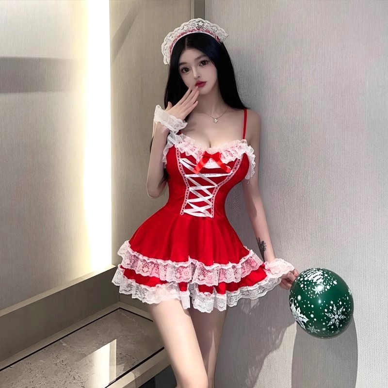 (現貨)性感女傭誘惑聖誕女僕裝cosplay角色扮演(不含絲襪)-細節圖4