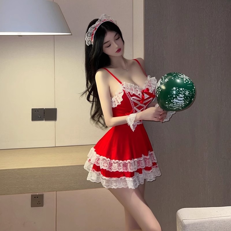 (現貨)性感女傭誘惑聖誕女僕裝cosplay角色扮演(不含絲襪)-細節圖6