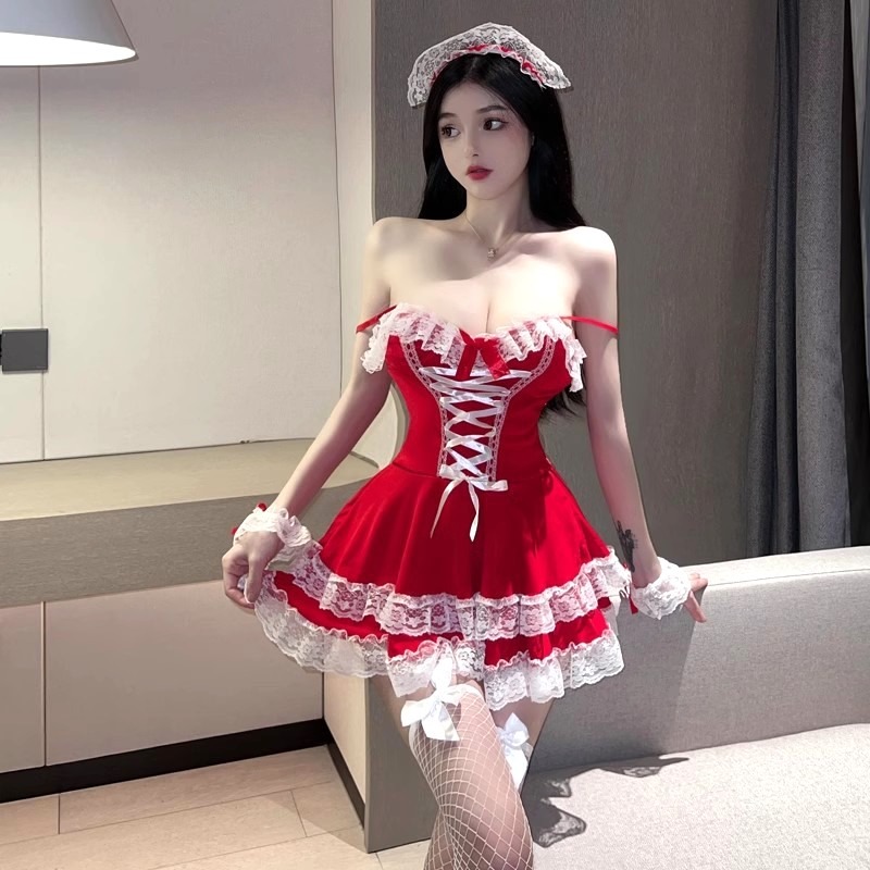 (現貨)性感女傭誘惑聖誕女僕裝cosplay角色扮演(不含絲襪)-細節圖9