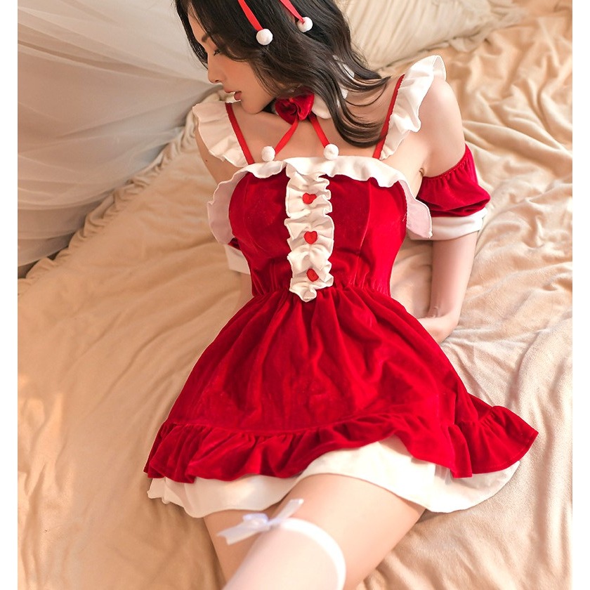 (現貨)新年聖誕裝cos絨毛角色扮演(不含髮飾+絲襪)-細節圖3