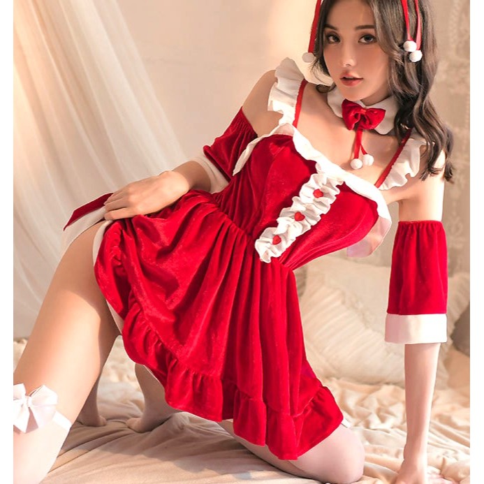 (現貨)新年聖誕裝cos絨毛角色扮演(不含髮飾+絲襪)-細節圖6