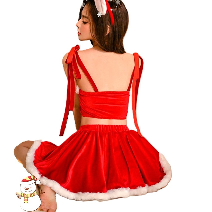 (現貨)聖誕裝cos絨毛分離角色扮演套裝(不含耳朵)-細節圖2