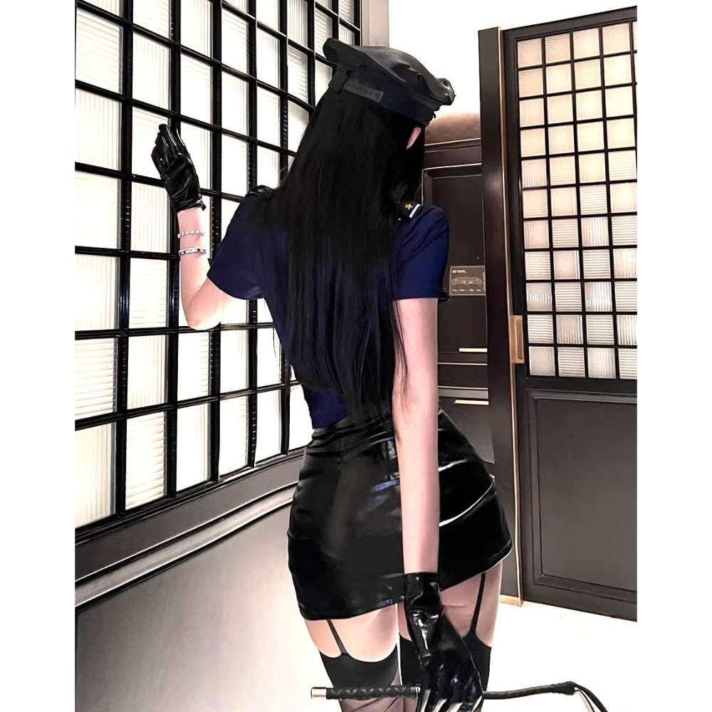 (現貨)性感女警火辣鏤空誘惑制服激情角色扮演夜店(不含絲襪道具)-細節圖5