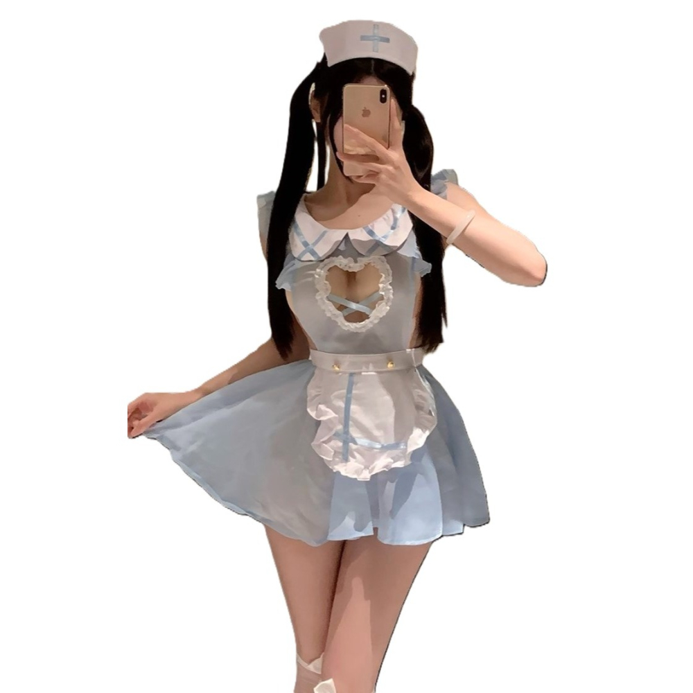 (現貨)純欲甜心女僕性感愛心女傭制服角色扮演(不含襪子)-細節圖2