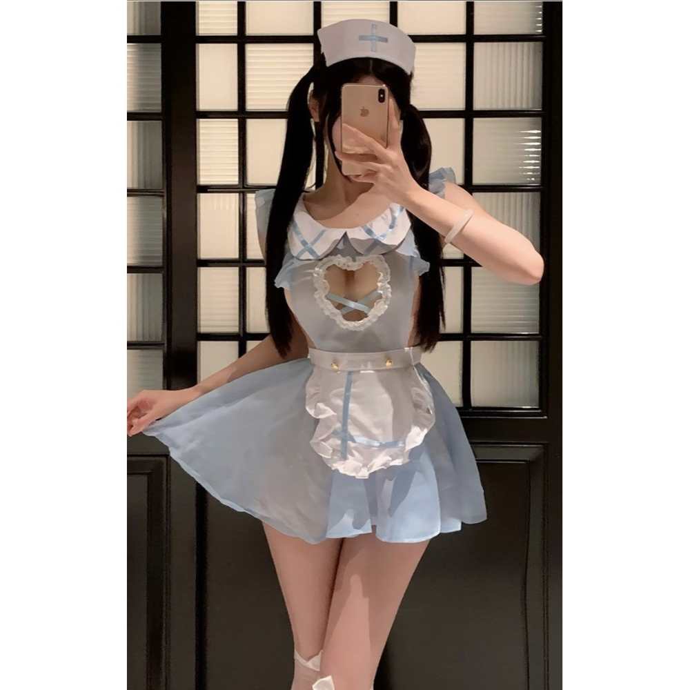 (現貨)純欲甜心女僕性感愛心女傭制服角色扮演(不含襪子)-細節圖7