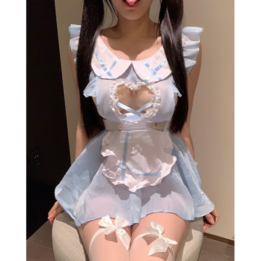 (現貨)純欲甜心女僕性感愛心女傭制服角色扮演(不含襪子)-細節圖8