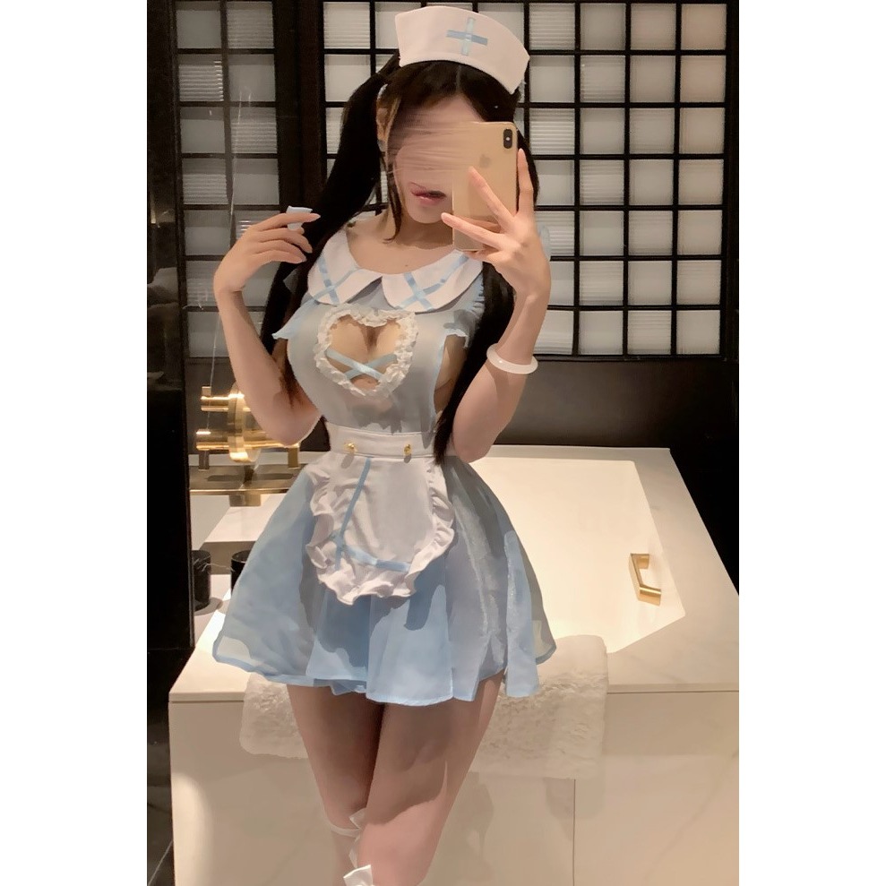 (現貨)純欲甜心女僕性感愛心女傭制服角色扮演(不含襪子)-細節圖10