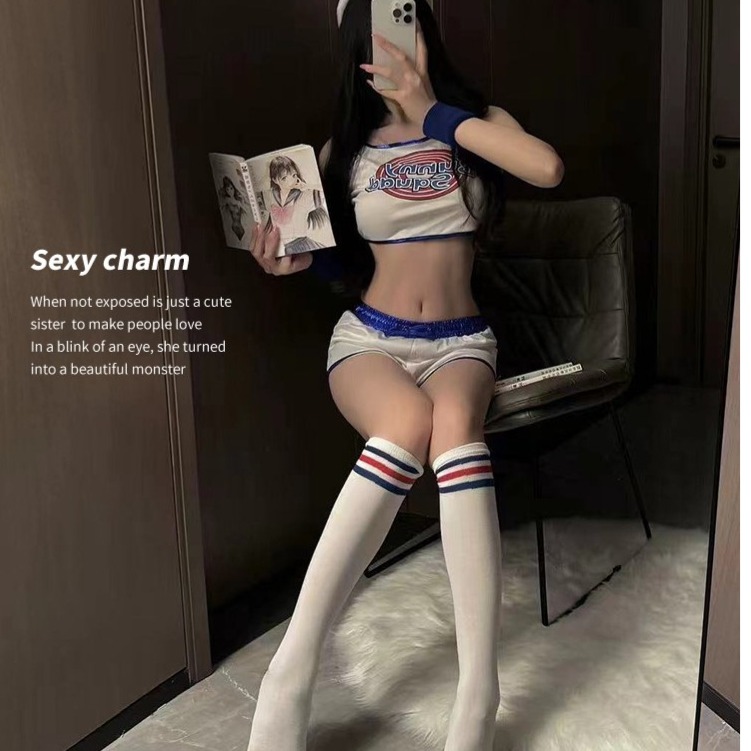 (現貨)可愛甜心籃球足球車展短褲拉啦隊表演服角色扮演(含護腕+襪子)不含髮箍-細節圖4