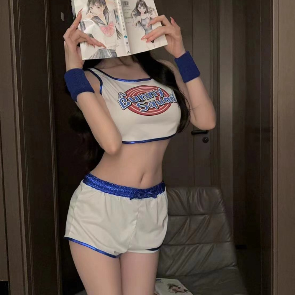 (現貨)可愛甜心籃球足球車展短褲拉啦隊表演服角色扮演(含護腕+襪子)不含髮箍-細節圖6