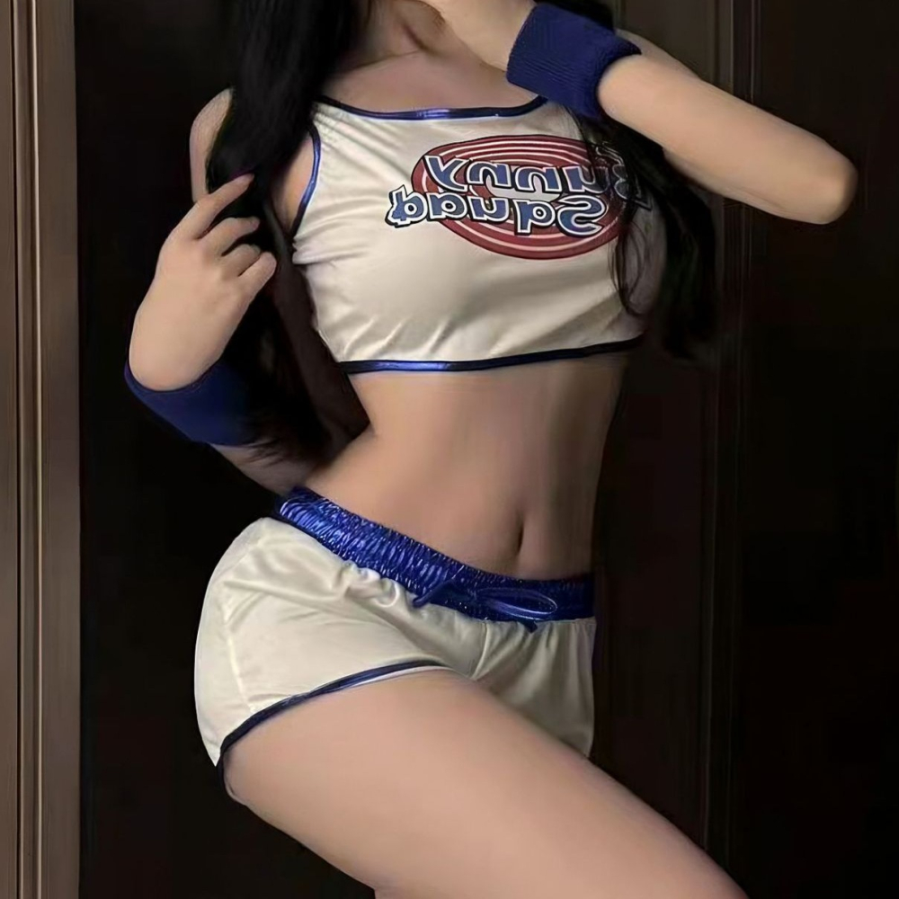 (現貨)可愛甜心籃球足球車展短褲拉啦隊表演服角色扮演(含護腕+襪子)不含髮箍-細節圖7