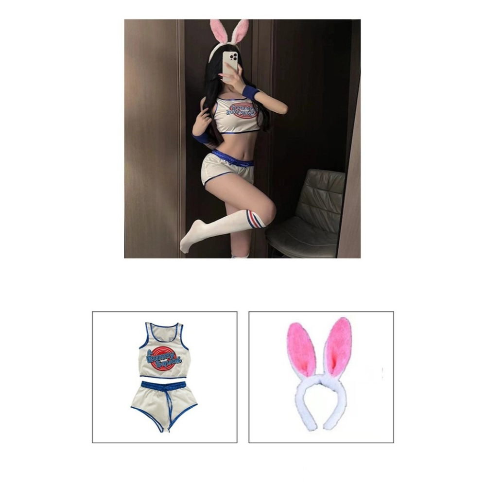 (現貨)可愛甜心籃球足球車展短褲拉啦隊表演服角色扮演(含護腕+襪子)不含髮箍-細節圖8