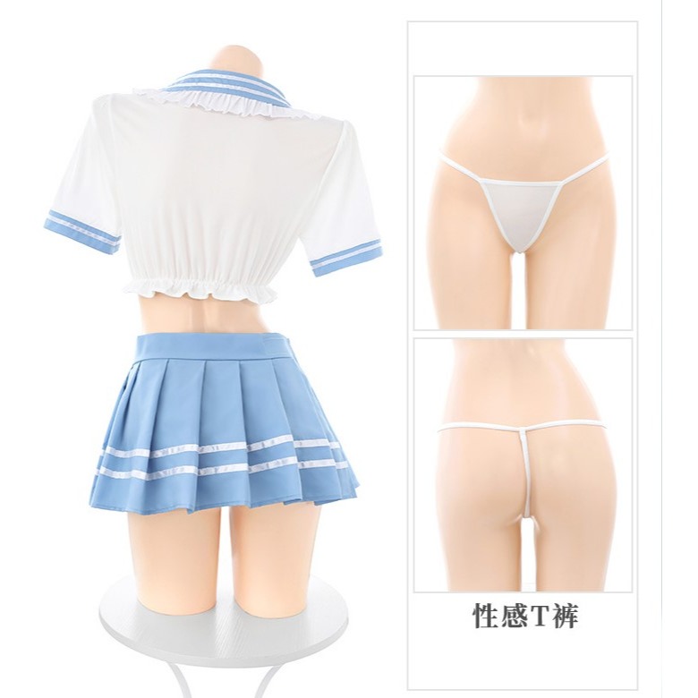 (現貨)純愛校花甜美露腰分體jk制服學院風角色扮演(含髮飾+襪子)-細節圖10