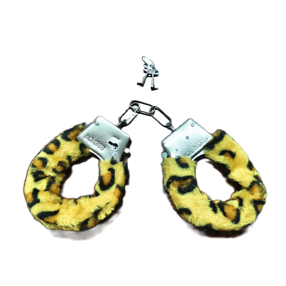 (現貨)情趣老虎毛絨捆绑玩具角色扮演手銬-細節圖2