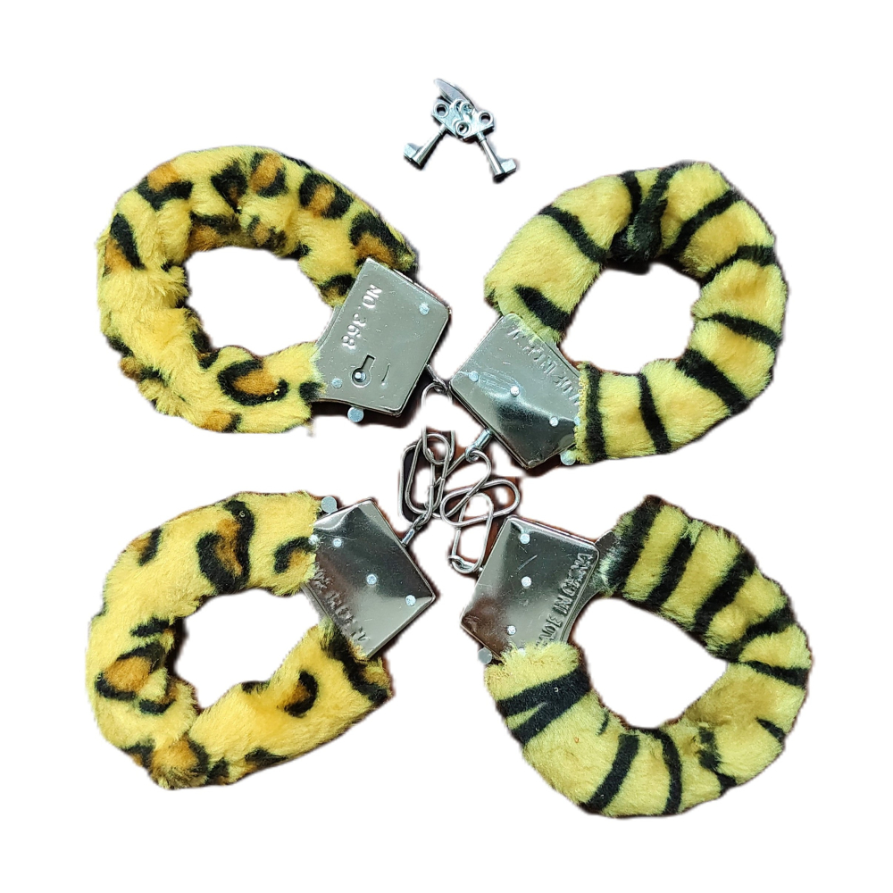 (現貨)情趣老虎毛絨捆绑玩具角色扮演手銬-細節圖5