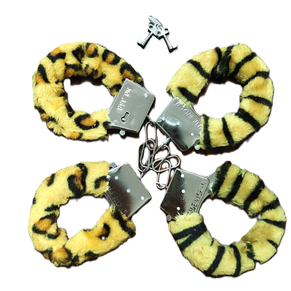 (現貨)情趣老虎毛絨捆绑玩具角色扮演手銬-細節圖6