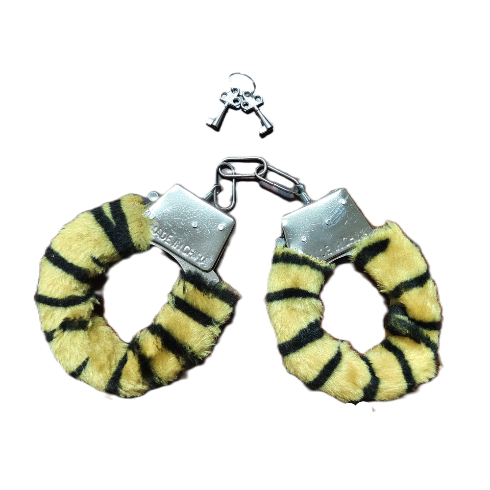 (現貨)情趣老虎毛絨捆绑玩具角色扮演手銬-細節圖7