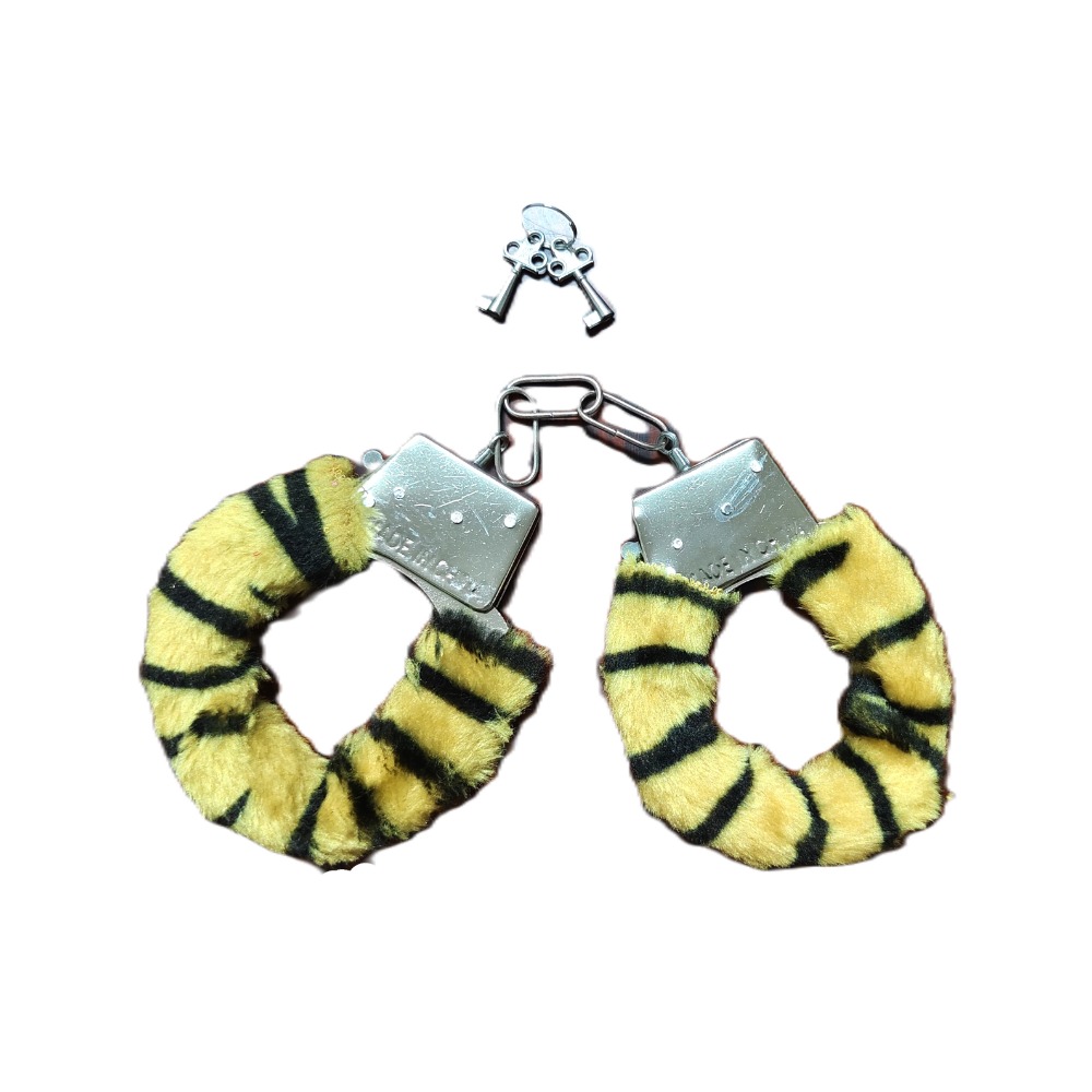 (現貨)情趣老虎毛絨捆绑玩具角色扮演手銬-規格圖1
