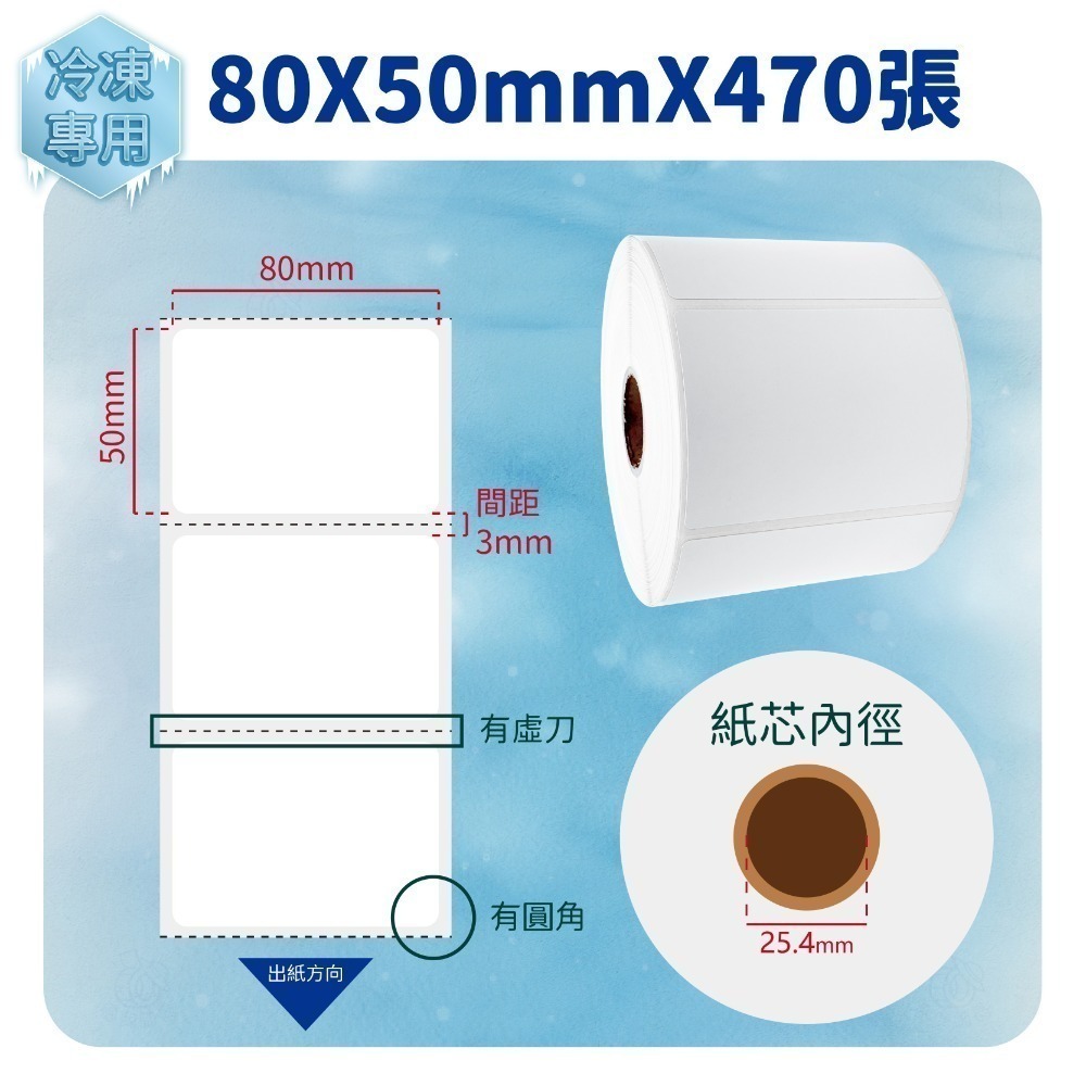 魯夫船長【熱感應貼紙-冷凍用-寬度3~10cm】熱感貼紙／熱感應貼紙／熱感PP(環保合成貼紙)／防水飲料標籤／黏性佳-規格圖4