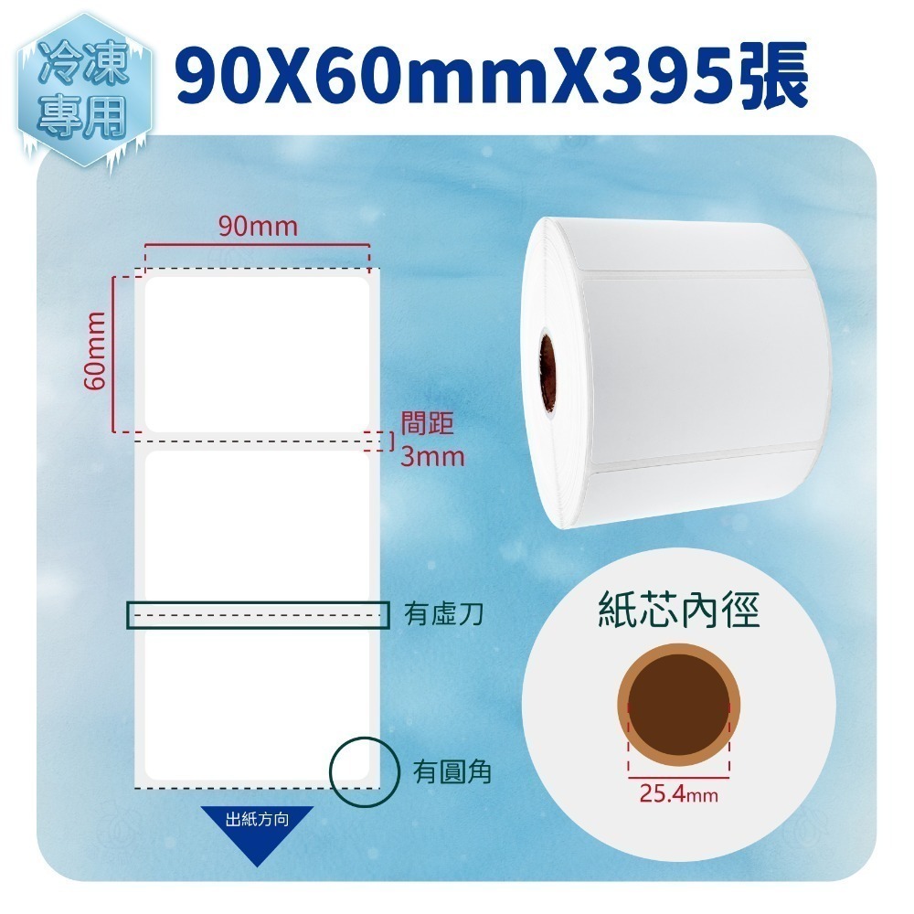 【熱感應貼紙-冷凍用-寬度3~10cm】熱感合成貼紙 熱感PP 熱感冷凍撕不破貼紙 耐低溫 防水 防油 防撕 黏性佳-規格圖4