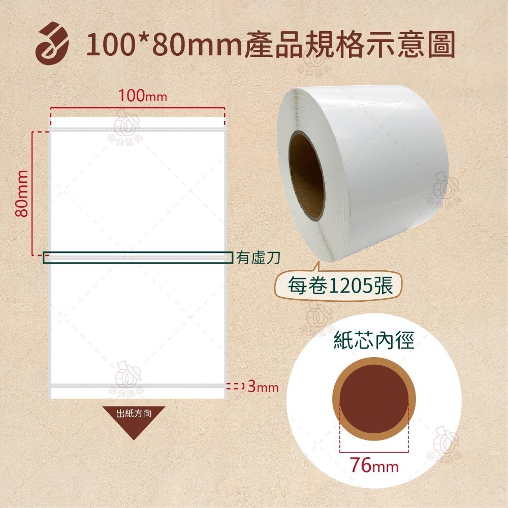 魯夫船長【銅版貼紙 寬度10cm(多尺寸)】銅版條碼標籤貼紙／銅版貼紙／空白標籤貼紙／條碼貼紙／條碼紙-規格圖10