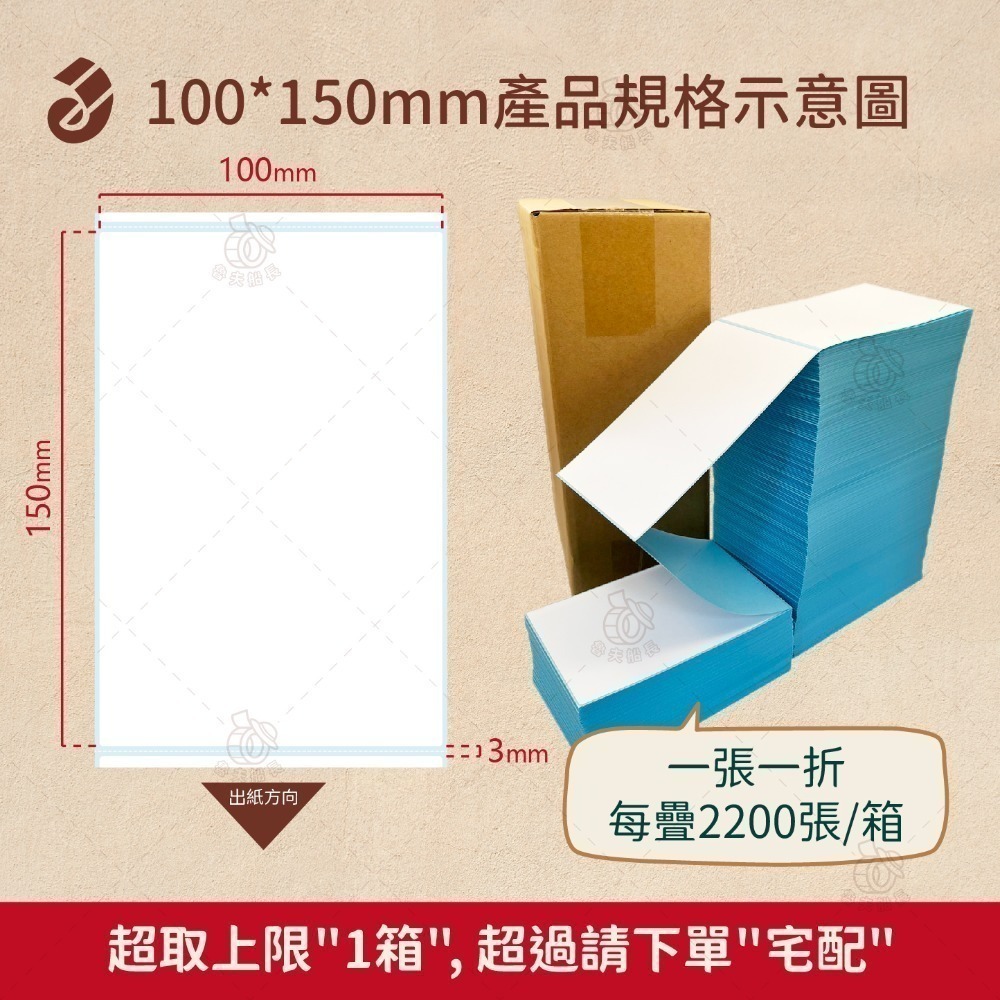 魯夫船長【100*150mm 折疊式－熱感應貼紙】超商出貨單100*150mm／標籤機／條碼貼紙／物流出貨單／感熱紙-規格圖5