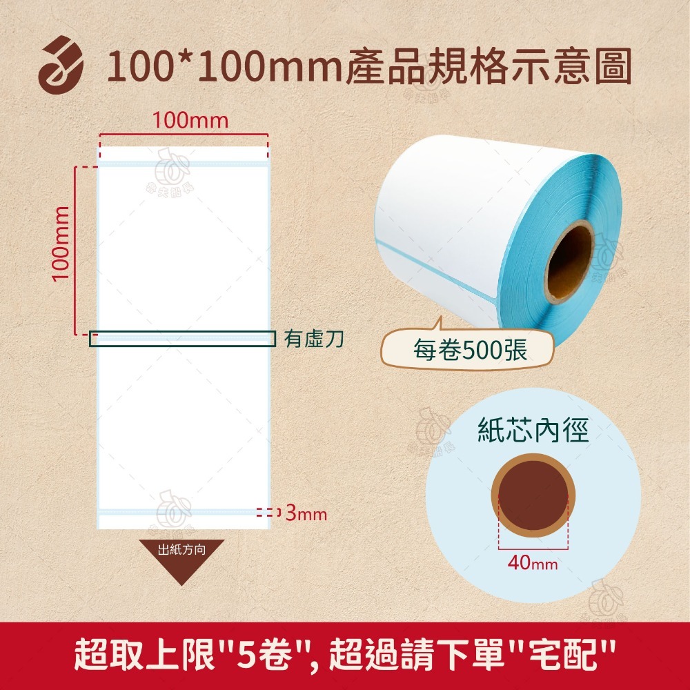 魯夫船長【熱感應貼紙，寬度10cm】超商出貨單100*150mm／熱感貼紙／條碼貼紙／感熱貼紙／物流出貨單／標籤機-規格圖7