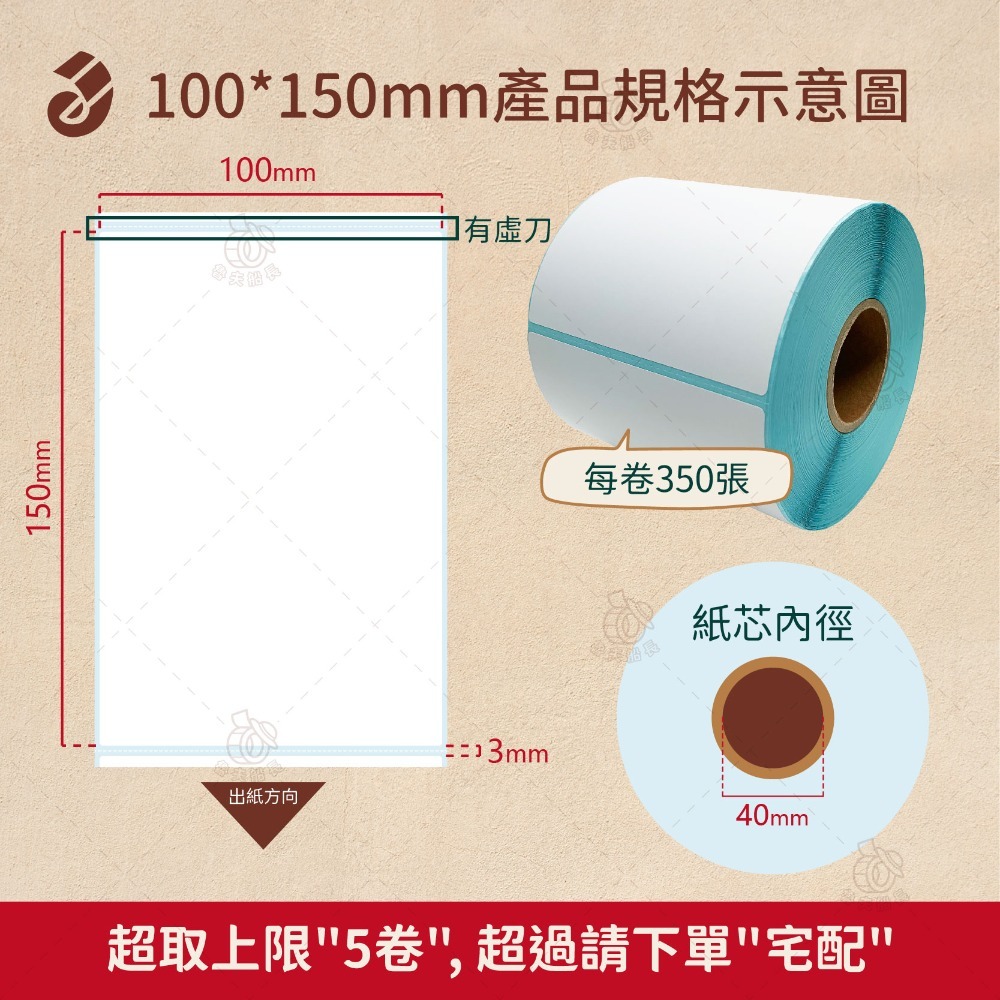 魯夫船長【熱感應貼紙，寬度10cm】超商出貨單100*150mm／熱感貼紙／條碼貼紙／感熱貼紙／物流出貨單／標籤機-規格圖7
