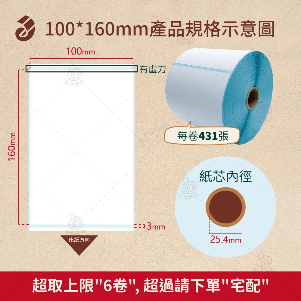 魯夫船長【熱感應貼紙，寬度10cm】超商出貨單100*150mm／熱感貼紙／條碼貼紙／感熱貼紙／物流出貨單／標籤機-規格圖7