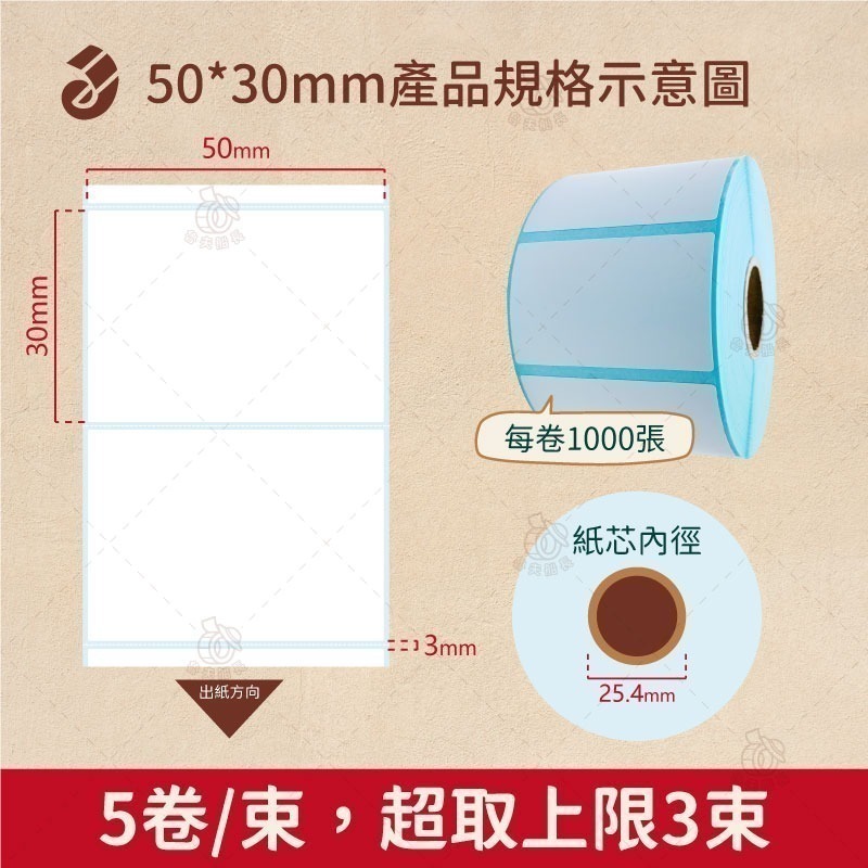 【熱感貼紙，寬度5~7cm】熱感應貼紙/ 熱感應標籤貼紙/ 條碼貼紙/ 飲料杯貼/ 服飾業專用 現貨 (5捲/束)-細節圖4