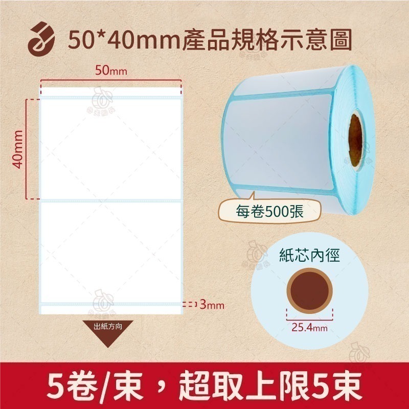 【熱感貼紙，寬度5~7cm】熱感應貼紙/ 熱感應標籤貼紙/ 條碼貼紙/ 飲料杯貼/ 服飾業專用 現貨 (5捲/束)-細節圖5