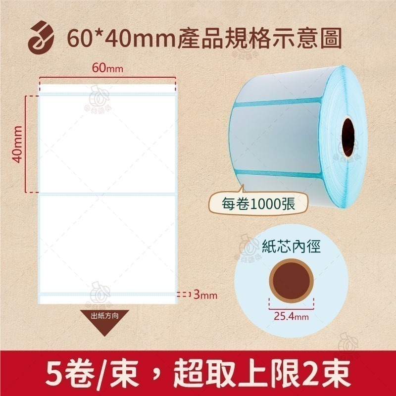 【熱感貼紙，寬度5~7cm】熱感應貼紙/ 熱感應標籤貼紙/ 條碼貼紙/ 飲料杯貼/ 服飾業專用 現貨 (5捲/束)-細節圖7