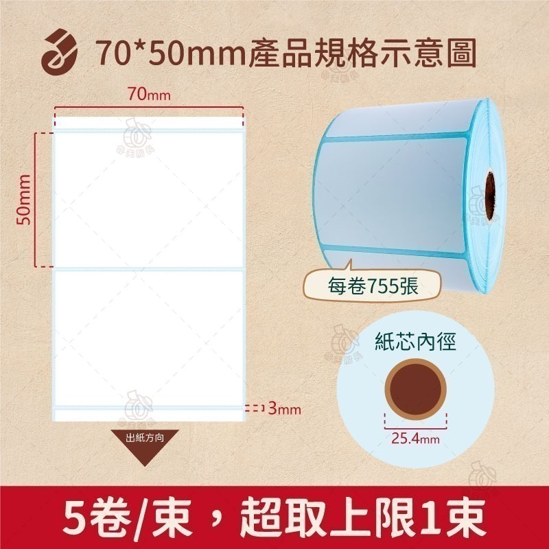 【熱感貼紙，寬度5~7cm】熱感應貼紙/ 熱感應標籤貼紙/ 條碼貼紙/ 飲料杯貼/ 服飾業專用 現貨 (5捲/束)-細節圖8