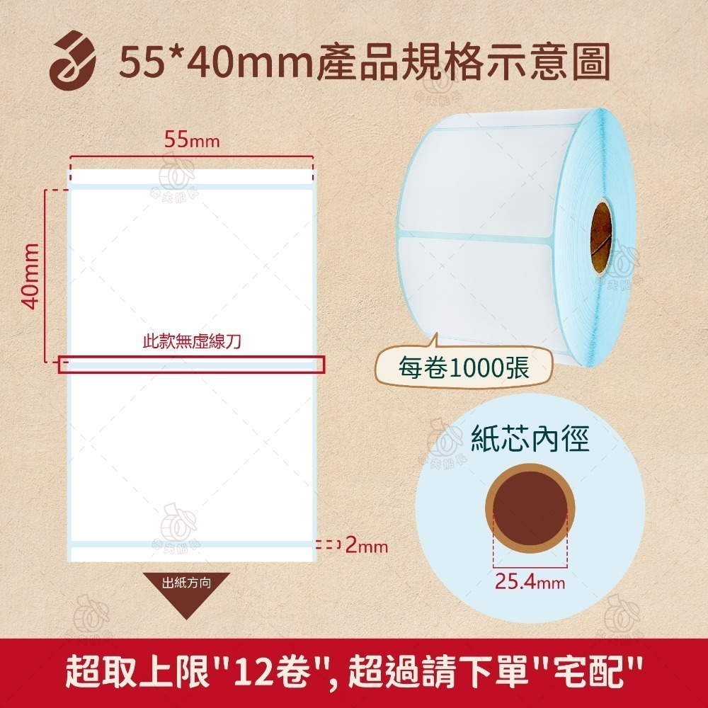 魯夫船長【熱感應貼紙，寬度5~7cm】熱感貼紙／感熱貼紙／條碼貼紙／飲料杯貼／服飾業專用／條碼機用／食品製造／標籤機-規格圖9