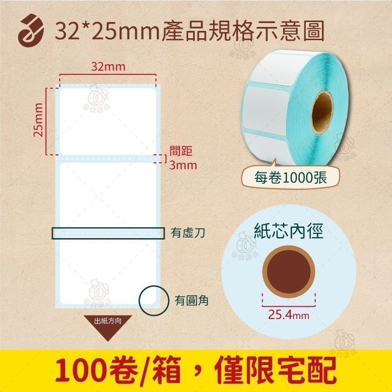 🌵箱購🌵【熱感貼紙，一般款，寬度3~4cm】熱感應貼紙 / 標籤貼紙/ 條碼/ 飲料杯貼/ 服飾業專用 現貨-細節圖3