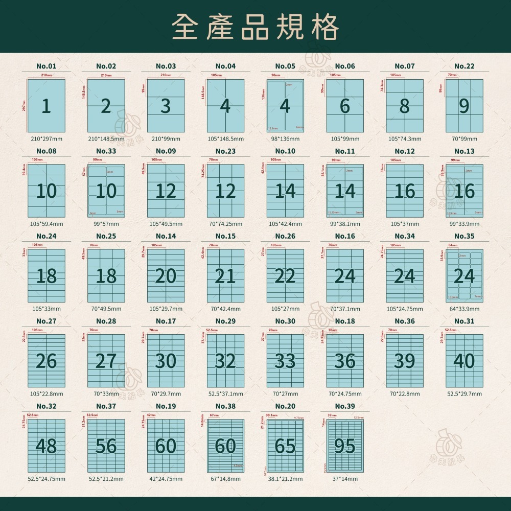 魯夫船長🌵箱購不可混搭專區🌵A4藍色標籤貼紙／藍色電腦標籤貼紙／A4三用電腦標籤／電腦標籤／自黏貼紙／噴墨雷射影印-細節圖3