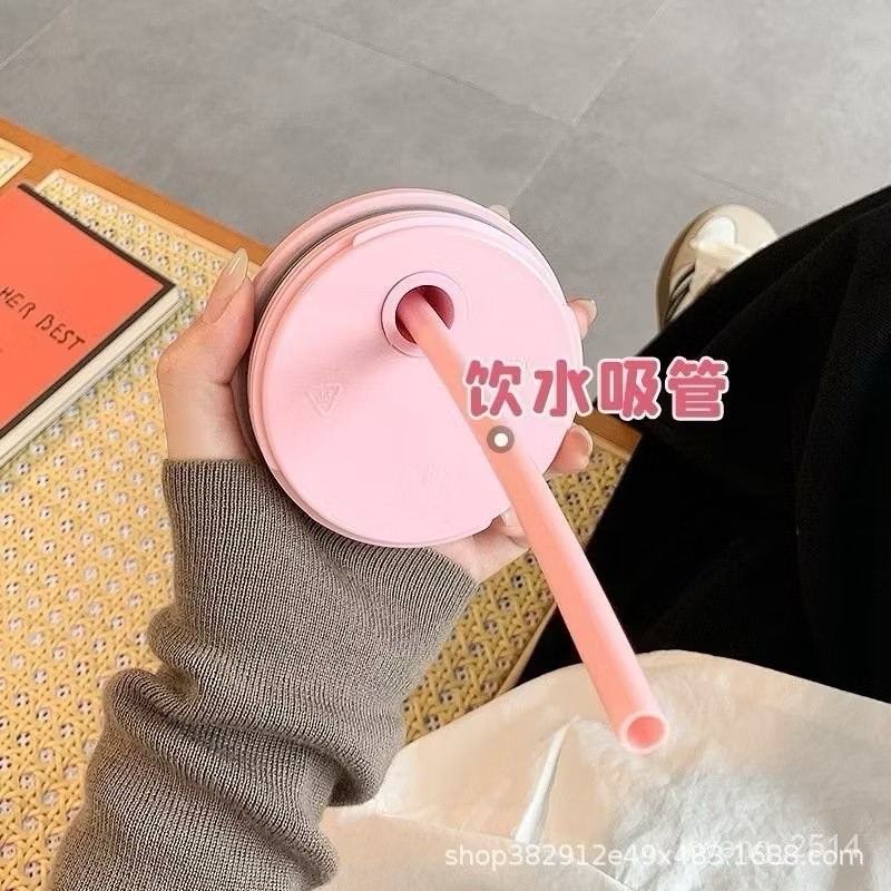 奶油商店｜台灣現貨🐈史努比保溫杯 304不銹鋼1.5L大容量新款大麥剋冰壩杯 帶手柄冰霸杯 保溫杯 高顏值-細節圖3