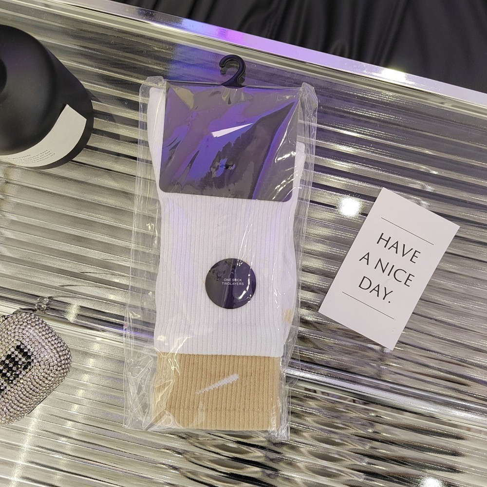 時尚勾勾雙層襪 潮流 男女可穿雙層襪 雙層襪 時尚襪 襪子 繽紛 假兩層襪-規格圖3