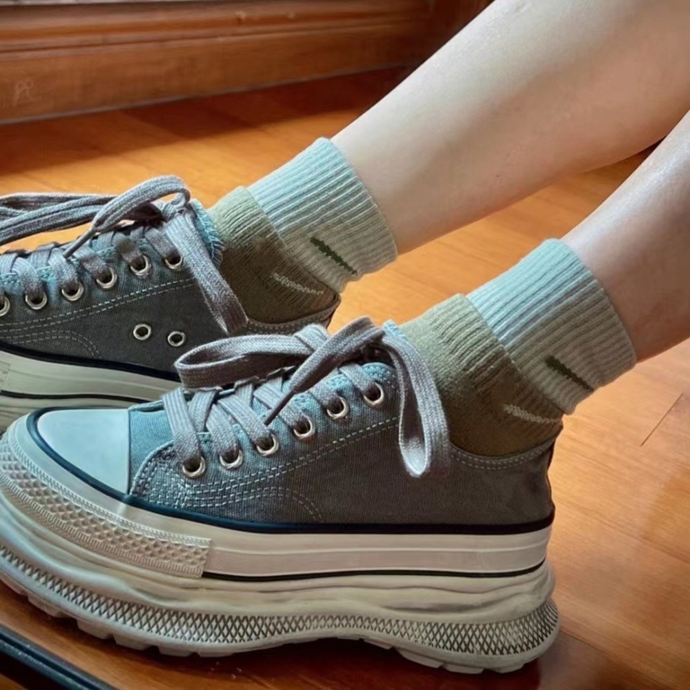 潮流男女可穿雙層襪 雙層襪 繽紛時尚襪 勾勾襪 襪子 繽紛 假兩層襪-細節圖3