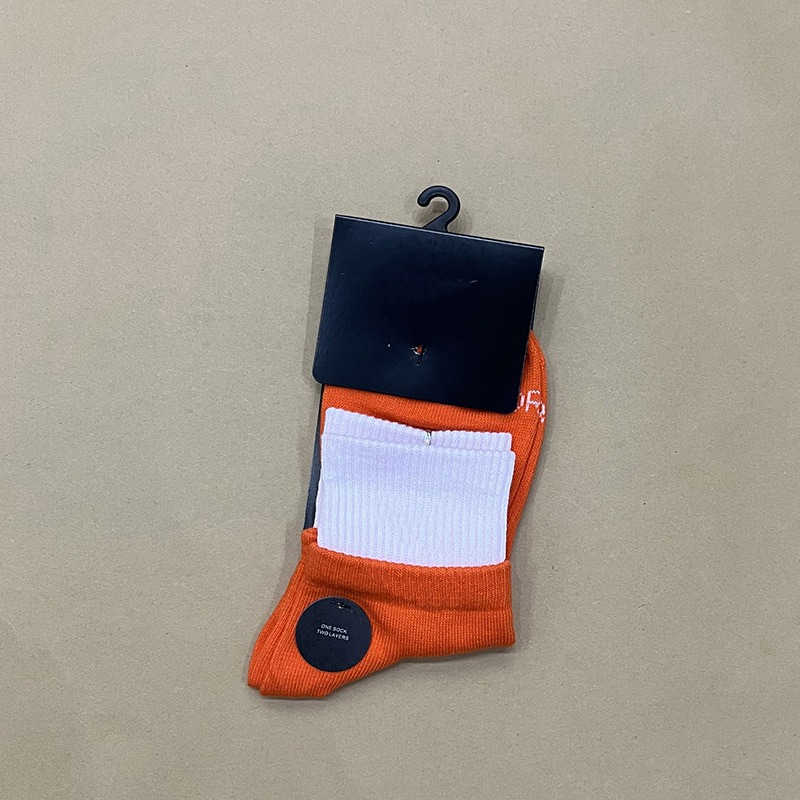 潮流男女可穿雙層襪 雙層襪 繽紛時尚襪 勾勾襪 襪子 繽紛 假兩層襪-規格圖5