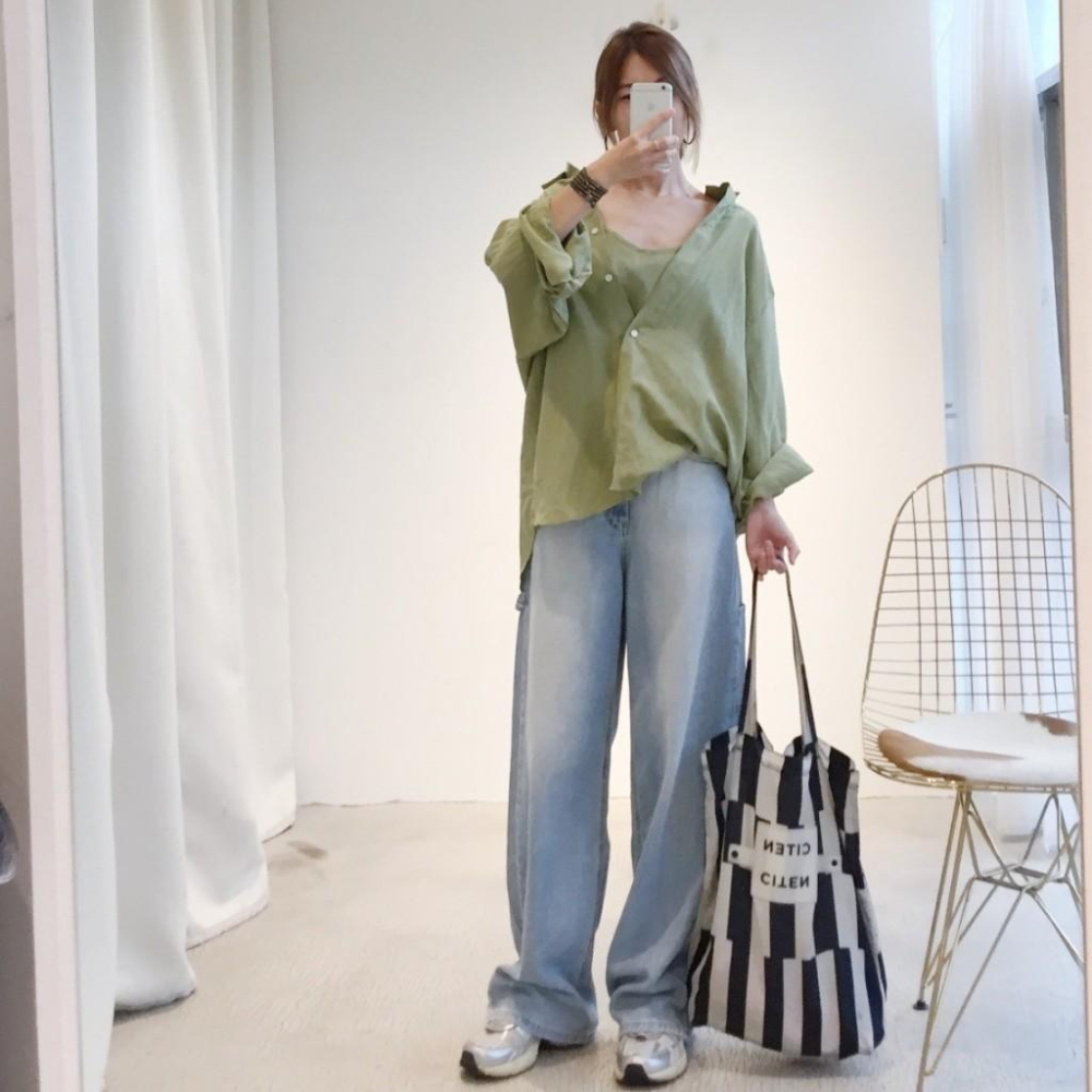 韓 軟料牛仔寬褲#052807803806(SML)-細節圖8