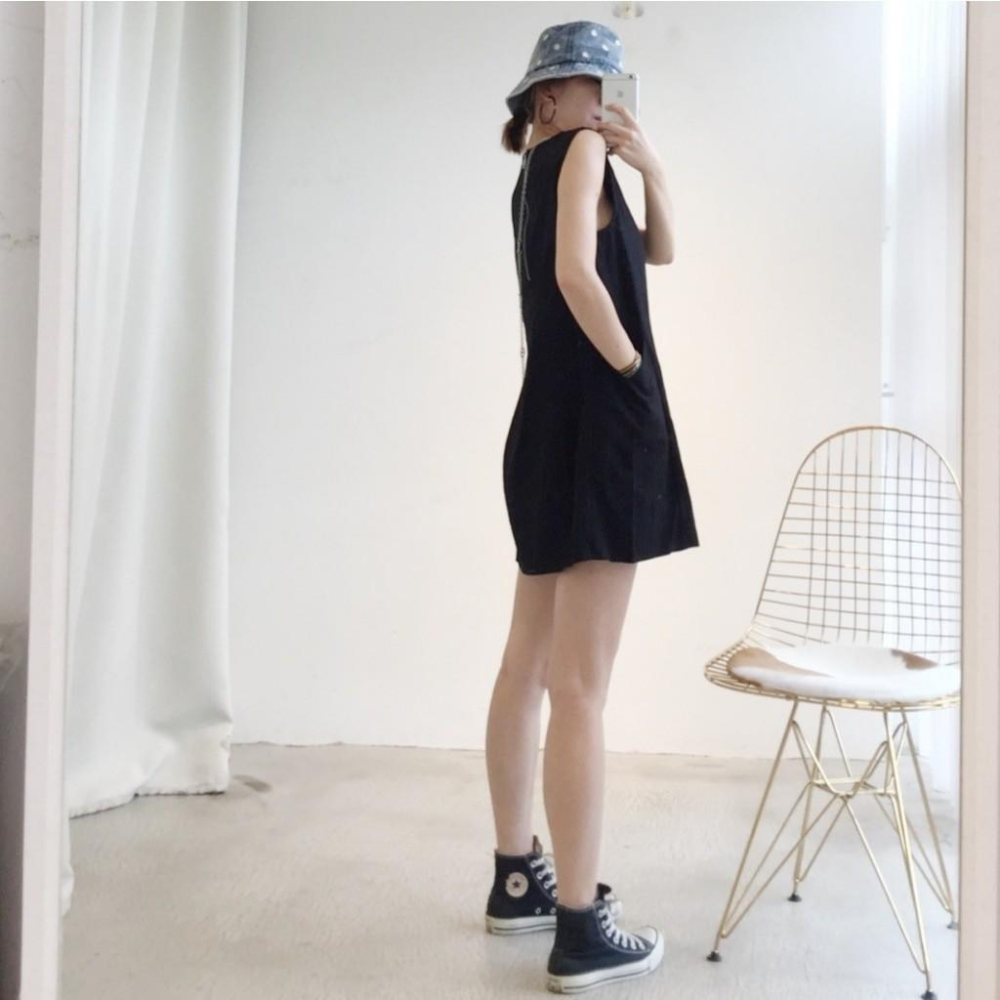 韓 二色口袋涼感洋#052803000206(杏黑)-細節圖4