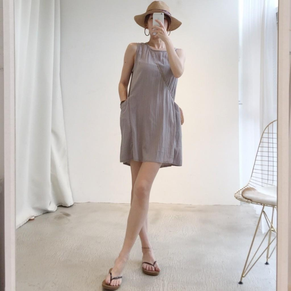 韓 二色口袋涼感洋#052803000206(杏黑)-細節圖7