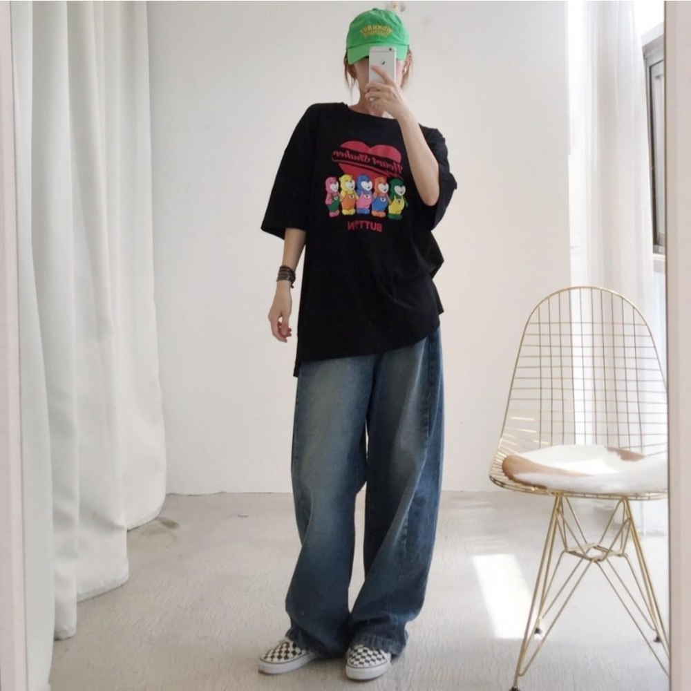 深藍車線牛仔寬褲#061911730403(SML)-細節圖7
