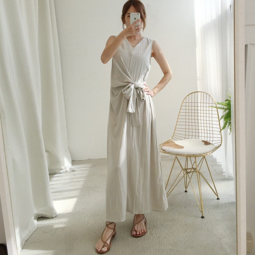 三色綁帶長洋#071504002803(藍黑米)-細節圖5