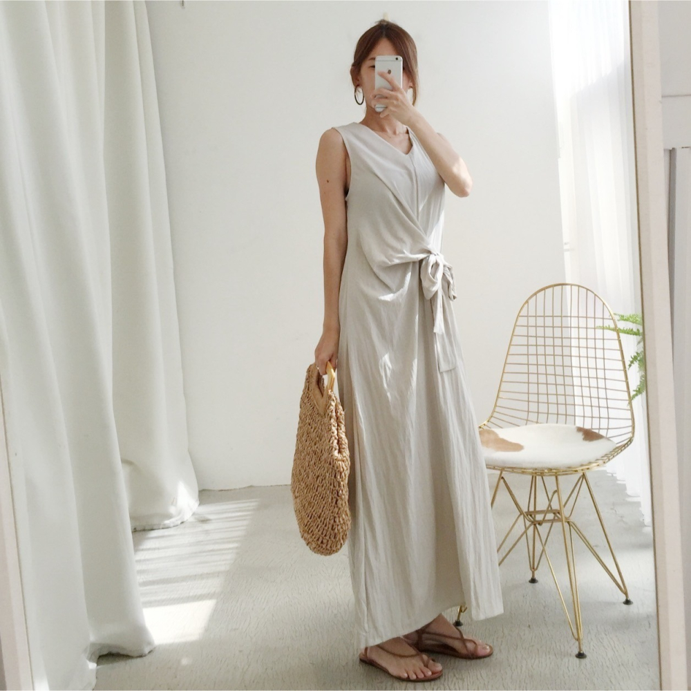 三色綁帶長洋#071504002803(藍黑米)-細節圖7