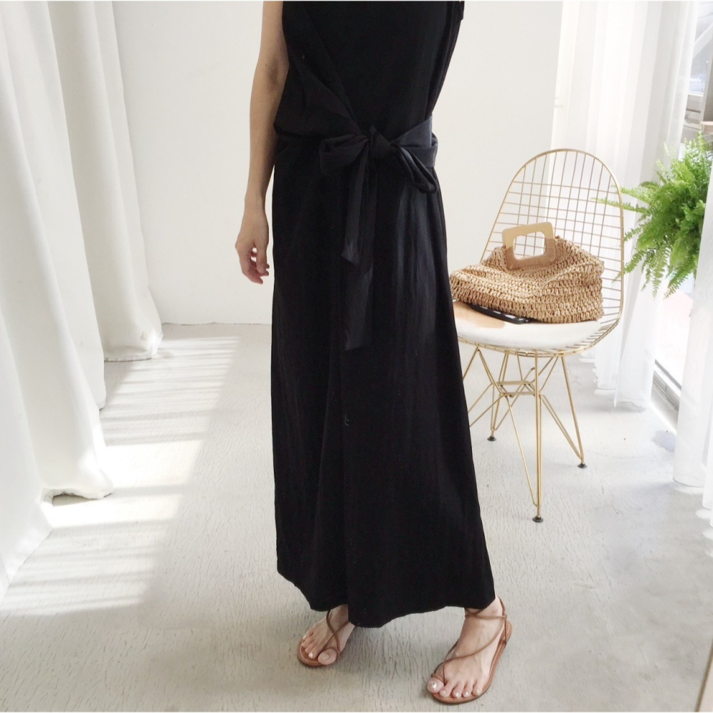 三色綁帶長洋#071504002803(藍黑米)-細節圖8