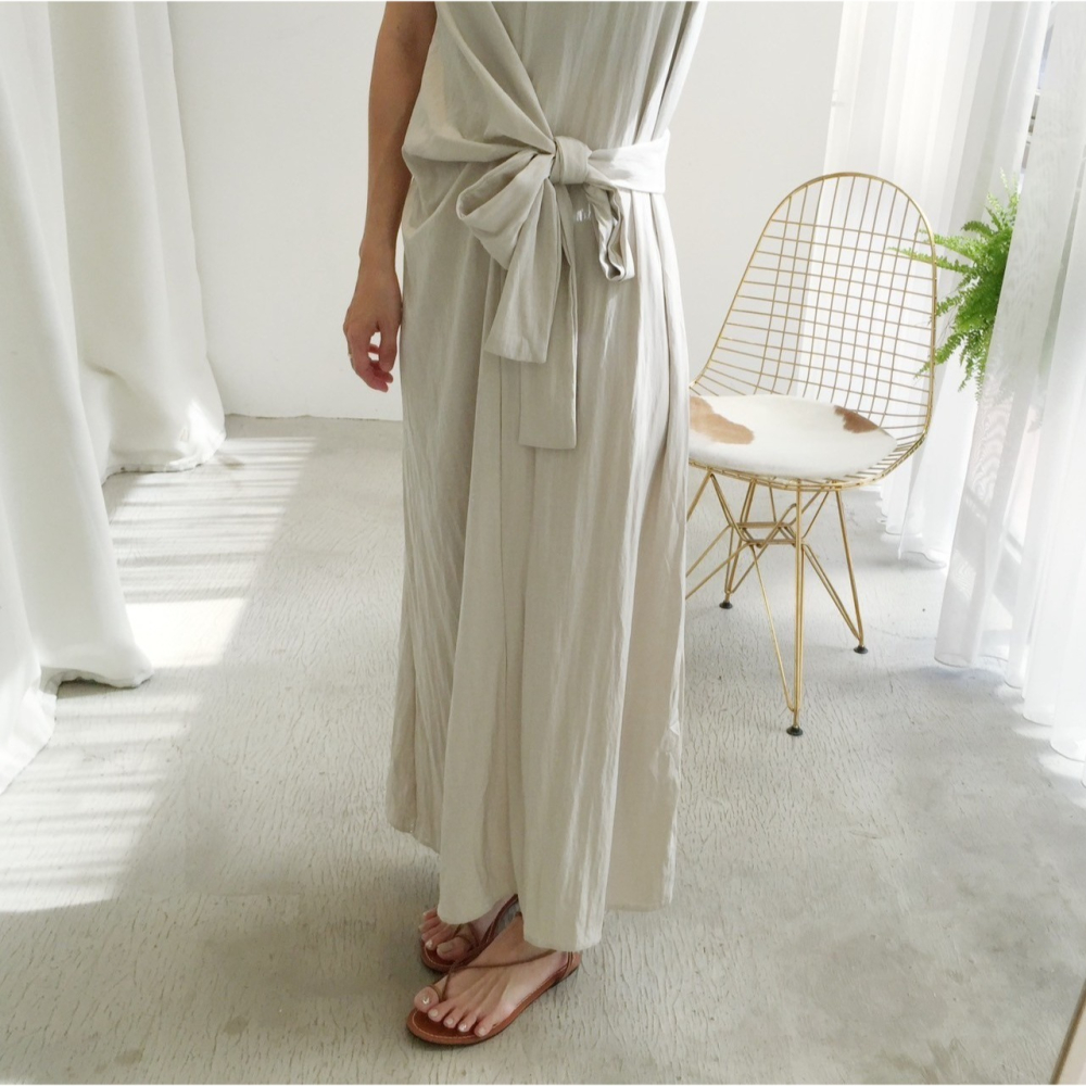 三色綁帶長洋#071504002803(藍黑米)-細節圖9