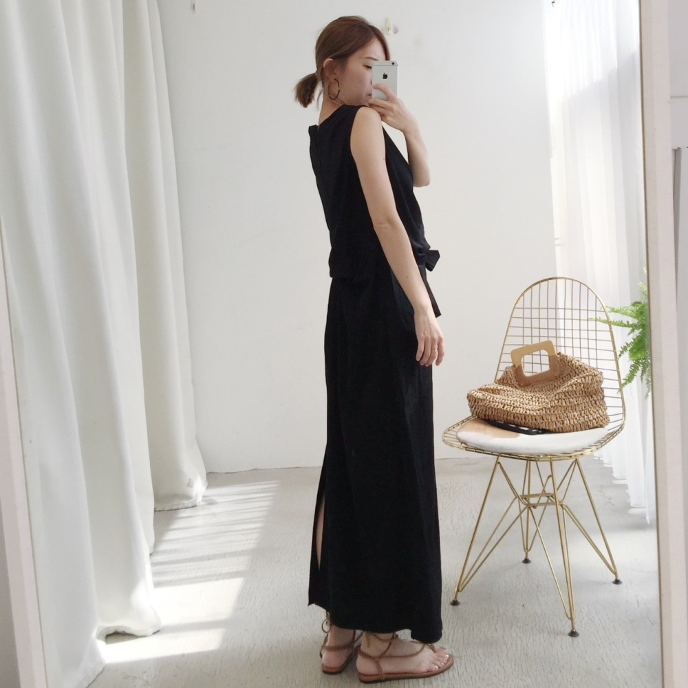 三色綁帶長洋#071504002803(藍黑米)-細節圖10