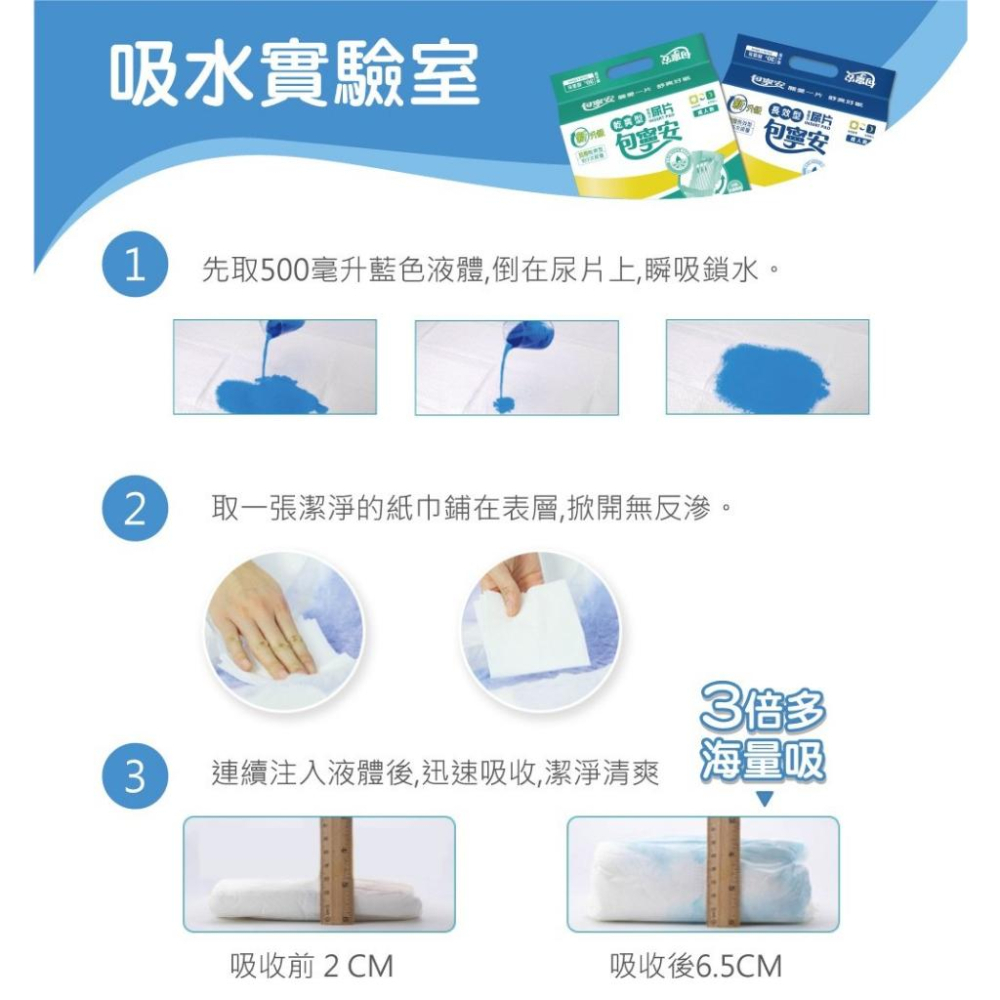 包寧安 替換式尿片 (🌛夜用長效型/🌞日用乾爽型) 22x50cm 30片/包-細節圖8